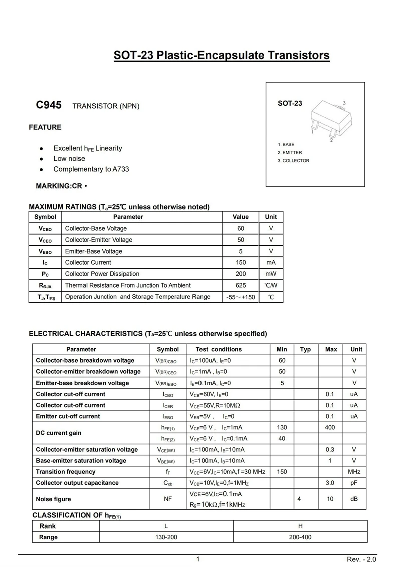 (50 stücke) 2 sb772 2 sd882 2 sa733 cs 2 sc945 cr sot-23 smd Trioden leistungs röhre