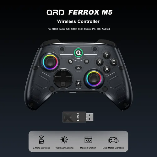 QRD FERROX M5  2.4Ghz Xbox Gaming Controller Wireless Gamepad for Xbox Series X/Xbox Series S/Xbox One with Hall Effect Joystick