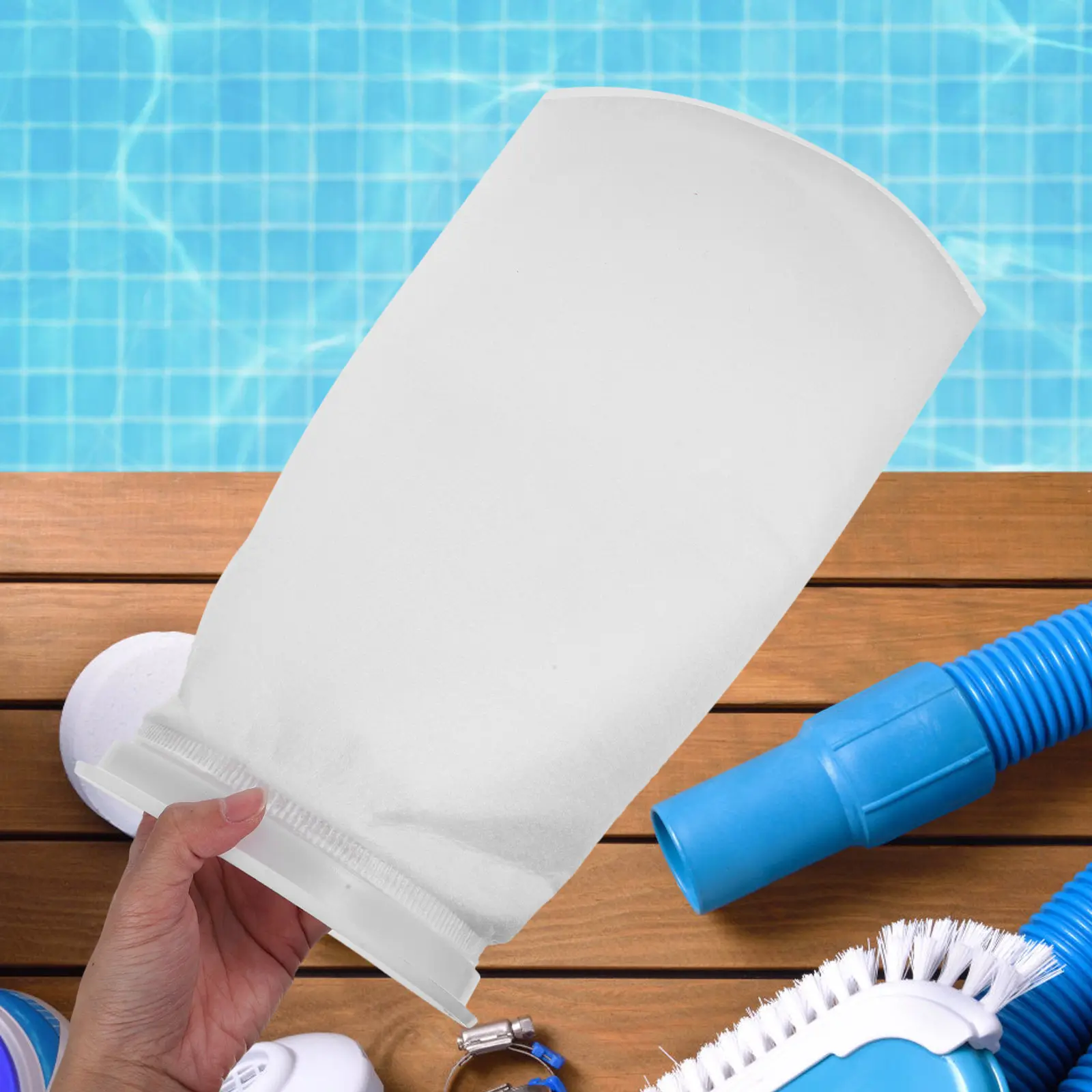 Pool Skimmer Sock Filter Bag for Swimming Pool Hot Tub Spa Marble Bathroom Captures Pine Needles Grass Scum Dregs Lightweight