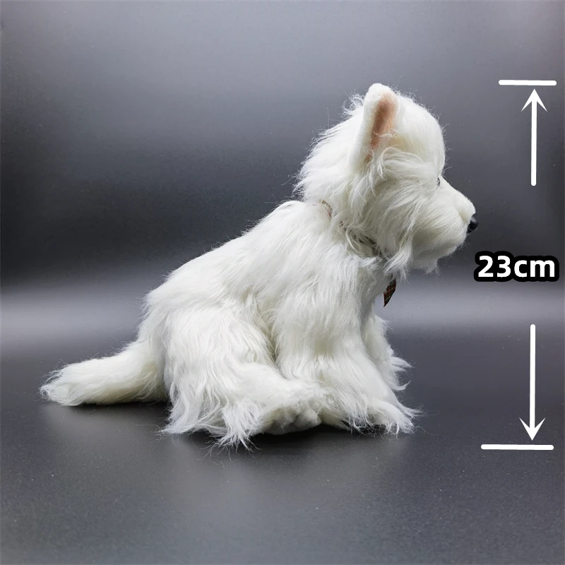 West Highland Terrier High Fidelity Plushie White Dog Plush Toys Lifelike Animals Simulation Stuffed Doll Kawai Toy For Kids