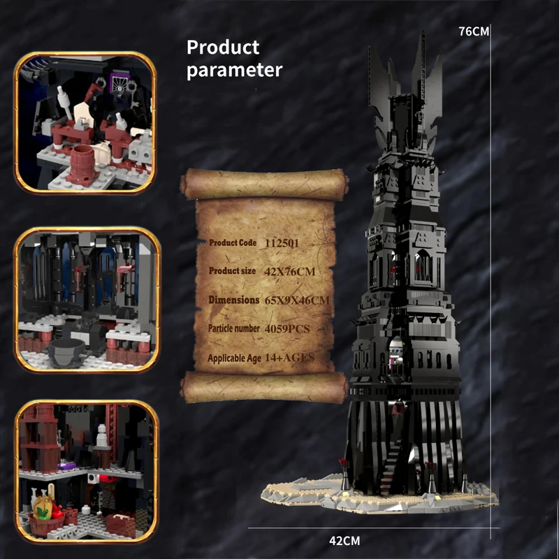 IN STOCK Movie Series The Tower of Orthanc 112501 4059Pcs Building Blocks Bricks Educational Toys Birthday Boy Gifts 16010 10237