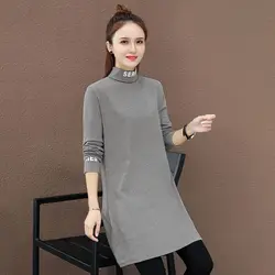 Fashionable Casual Versatile Comfortable Medium to Long Length Fashion Base Top Long Sleeved 2024 New Autumn and Winter Warm Top