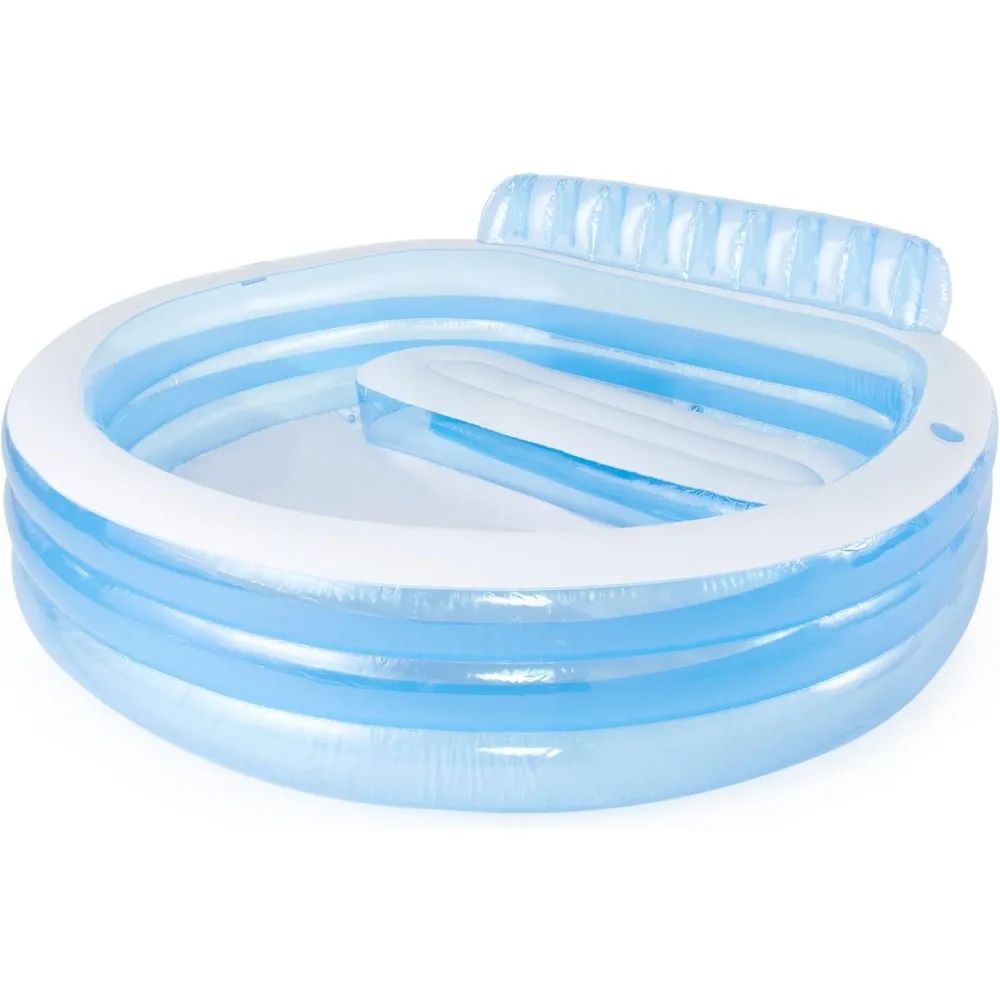 

Outdoor Inflatable Pool, Built-In Bench – Cup Holder – 156 Gallon Capacity, Outdoor Pool for Garden, Outdoor