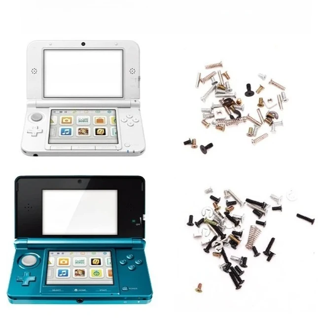 Kit de Repuesto de Tornillos Completos para Nintendo 3DS / 3DS LL, Carcasa Completa, Cubierta Trasera, Tornillos de Reparación
