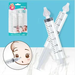 2 pezzi lavaggio del naso del bambino per i bambini detergente per il naso del bambino rinite rondella nasale tubo dell'ago siringa per la pulizia dell'aspiratore nasale da 10ML