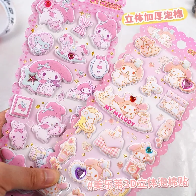 سانريو مرحبا كيتي بلدي ميلودي ملصق الليزر جو تشاك ملصق حساب اليد مذكرات كاريوكي لطيف الكرتون أنيمي لعبة أطفال هدية