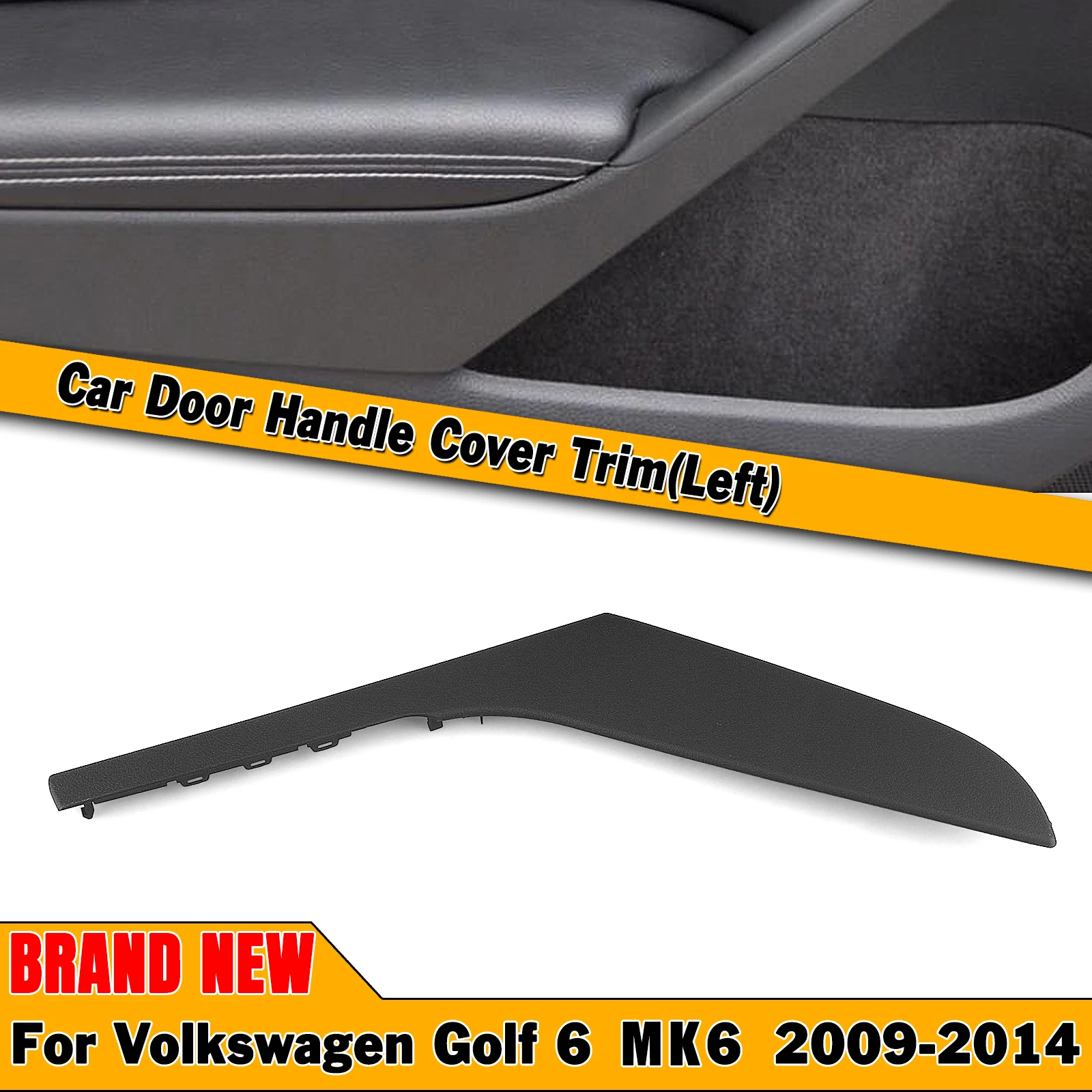 

1pcs Matte Black Car Inner Door Handle Cover For Volkswagen VW Golf 6 MK6 2009-2014 4 Door Models