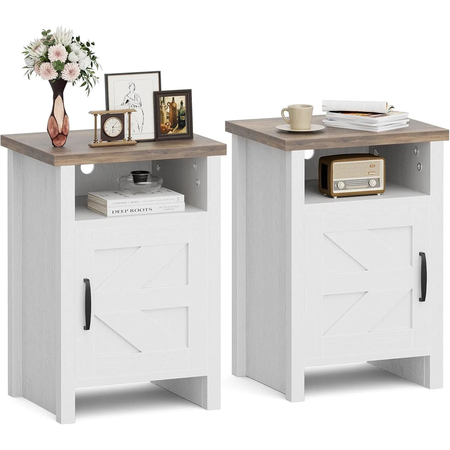 

Прикроватная тумбочка в фермерском доме, современная прикроватная тумбочка с дверью сарая и полкой, приставной столик в деревенском стиле для спальни, гостиной