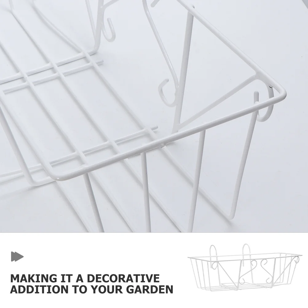 

Balcony Flower Stand Hanging Planter Basket Outdoor Garden Metal Plant Holder Railing Mount Succulent Rack