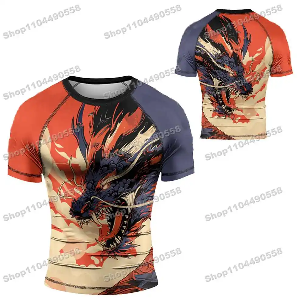 N288th Kinds Of Newly Rash Guards Surfing Beach T-Shirts Swimwear Diving Gym Short sleeves MMA BJJ Men Jiu Jitsu Fitness Sets
