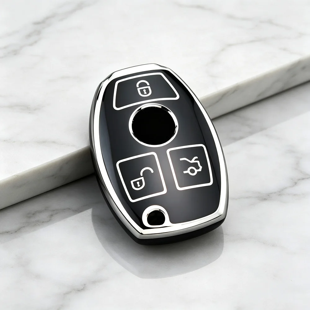 3Button TPU Car Smart Key Case Cover Shell for Mercedes Benz A C E S Class GLS GLA GLK GLC CLS CLA W204 W221 W212 W205 W176 W463