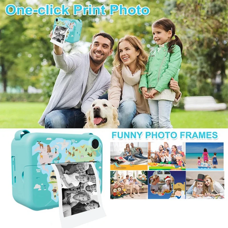 Digital Instant Camera With Print Paper Kids Child Selfie Video Camera Camcorder Camera Toy Gift For Kids