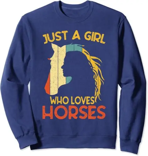 

Polarshe Just A Girl Who Loves Horses Cute And Love Animal Unisex Crewneck Sweatshirt