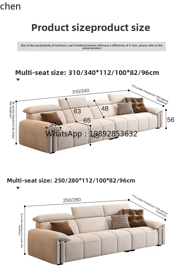 AB كريم نمط الإنترنت المشاهير مزدوجة مستقيم أريكة قماش غرفة المعيشة الحديثة بسيطة التكنولوجيا أريكة قماش #5