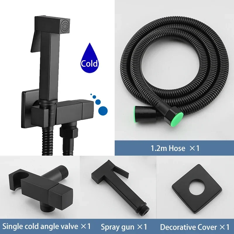 

Single Cold Water Bidet Faucet Brass Handheld Bidet Faucet Sprayer Shower Set Toilet Shattaf Black Golden Hygienic Shower
