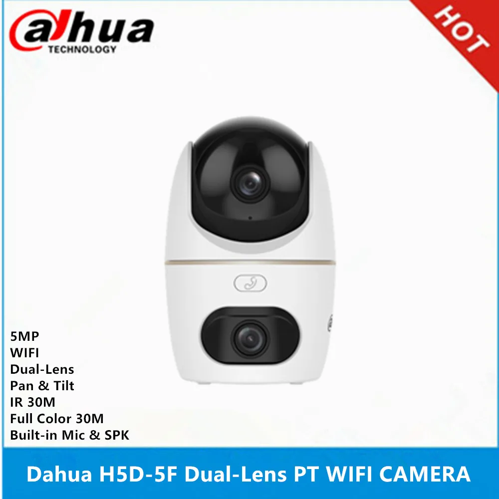 Dahua H5D-5F 5+5MP IR 30M & Full Color 30M  Dual-Lens Pan & Tilt   built-in Mic & Spk Human Detection Indoor Wi-Fi IP Camera