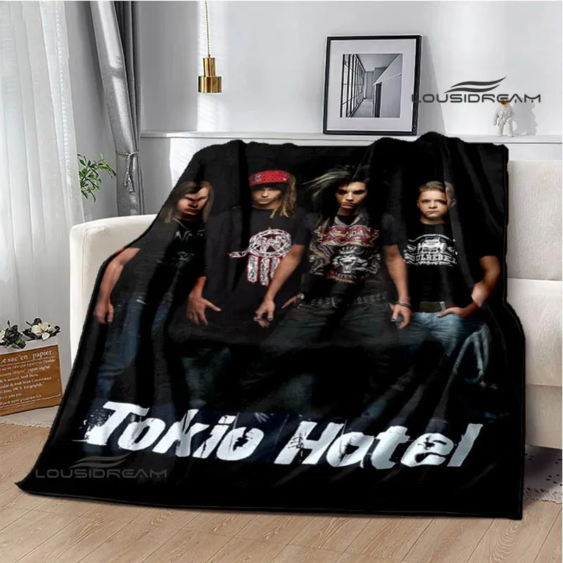 

EWV33Tokio Hotel band printed blanket Kids Warm blanket Flannel Soft Cozy Blanket Sofa Bed Blanket Travel Blanket Birthday GJj3^