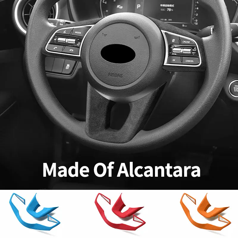 

For Kia K3 Forte Cerato (2019-2021) Made of Alcantara Car Steering Wheel Cover + Gear Shift Boot Interior Tuning Accessory Set