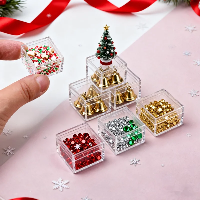 6/12/20PCS Transparent Acrylic Boxes With Cover Plastic Organizer Gift Packing Box Food Candy Storage Container For Home Display