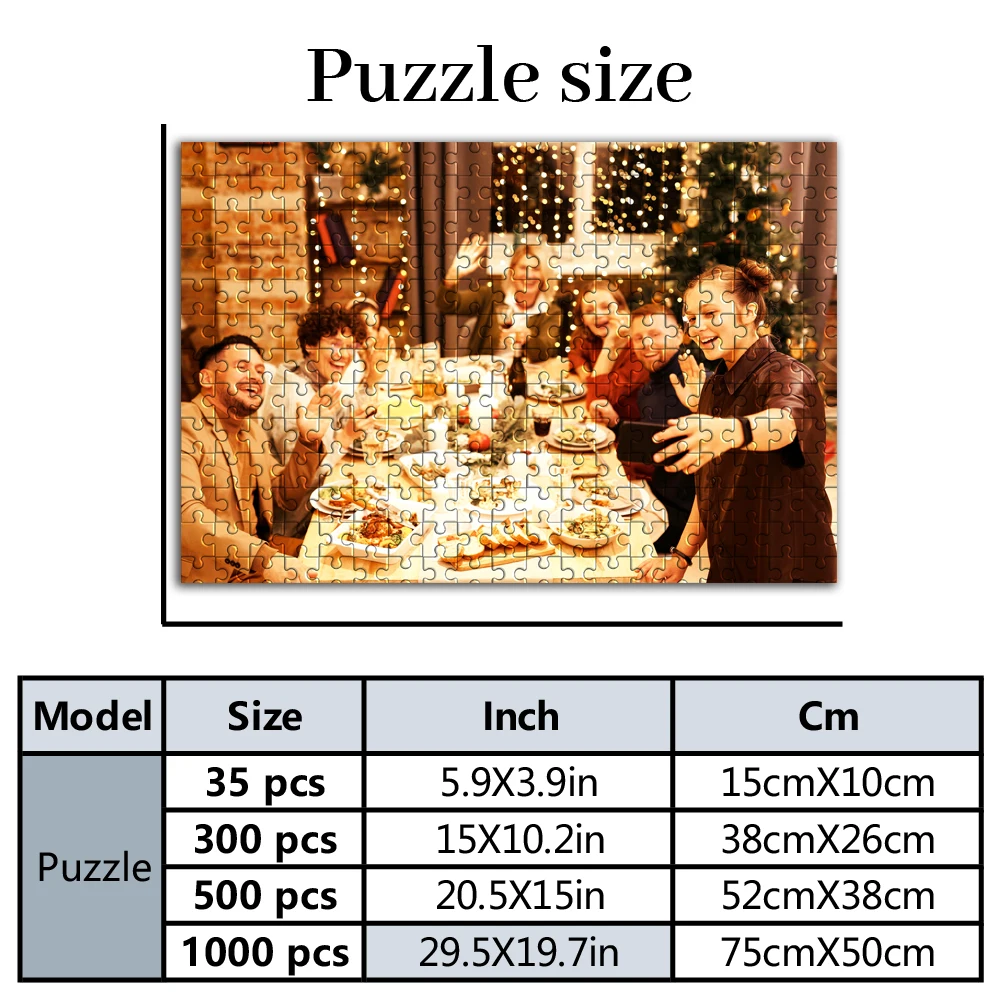 35/300/500pcs  dinner Custom Picture Custom DIY Personalised Photo Puzzles Personalized Photo For Children Toy Love Gift