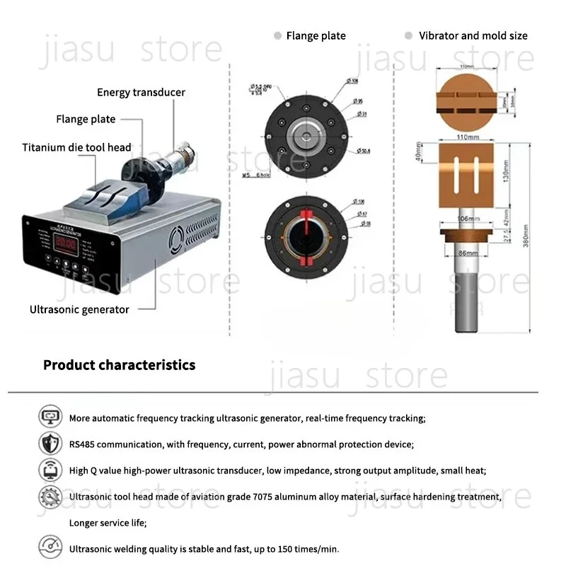 20K 2000W Ultrasonic Plastic Welding Machine Plastic Spot Welder Ultrasonic Welding Equipment Mash Automation Welder Tool