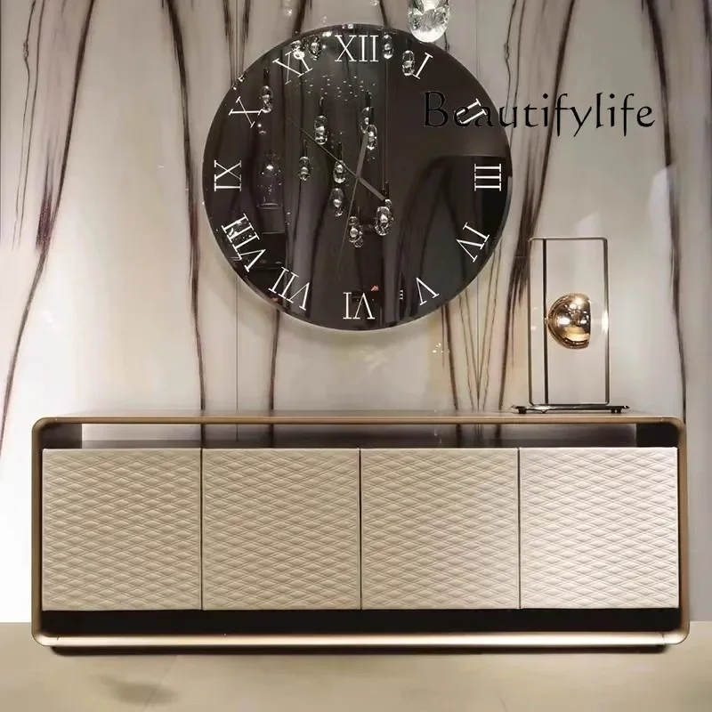 

HH Italian light luxury entrance cabinet high-end minimalist tea cabinet model room decoration villa large flat floor advanced