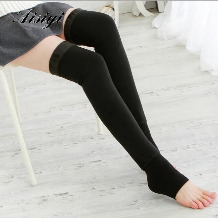 

2023 Winter Warm and Velvet Thickened Extra Long Knee Guards, Step on Feet Knitted Sports, Cold and Warm, Heaty Knee Guards