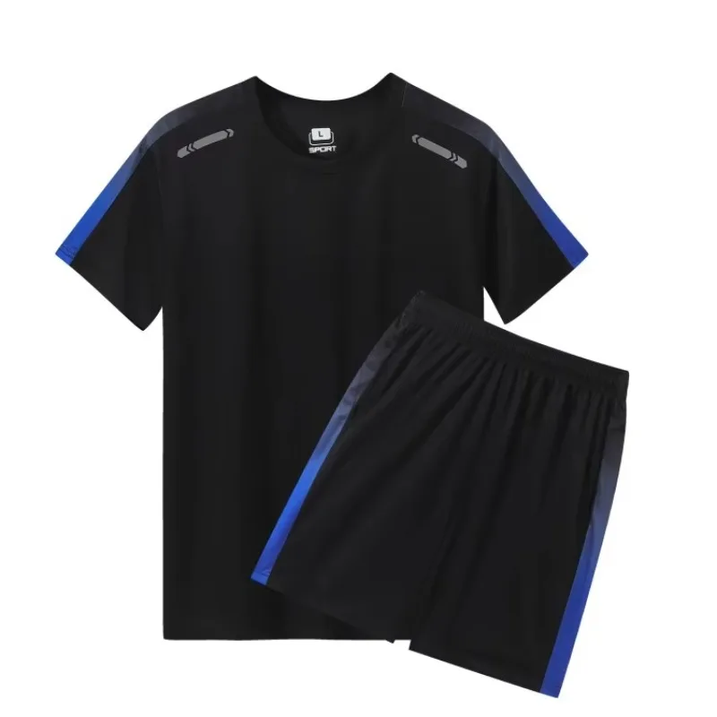 

2 Pcs Summer Sports Suit Men's New Loose Breathable Running Casual Fitness Shorts Sleeve Shorts Two-piece Fitness