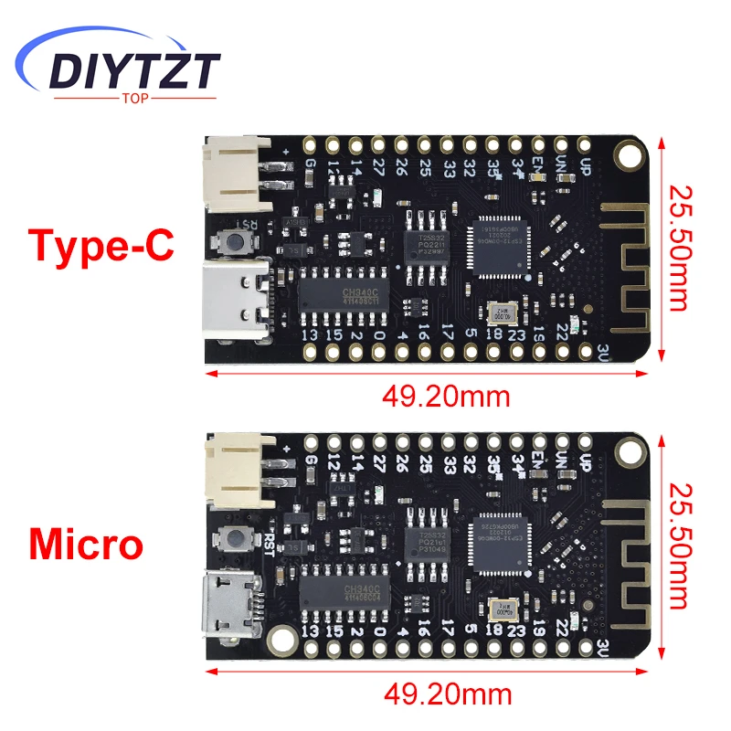 ESP32 Lite V1.0.0 Wifi Bluetooth Development Board ESP32 ESP-32 REV1 CH340G MicroPython 4MB Micro/TYPE-C USB For Arduino