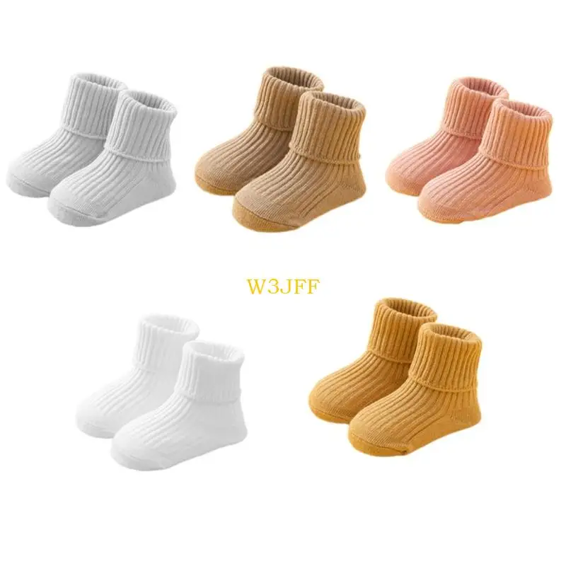 

W3JF 1 pair Soft Elastic Cuffs Floor Socks for Wooden Floors Children's Footwear
