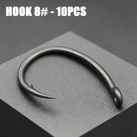 10 шт., крючки для карпа, легированная сталь, покрытие ПТФЭ