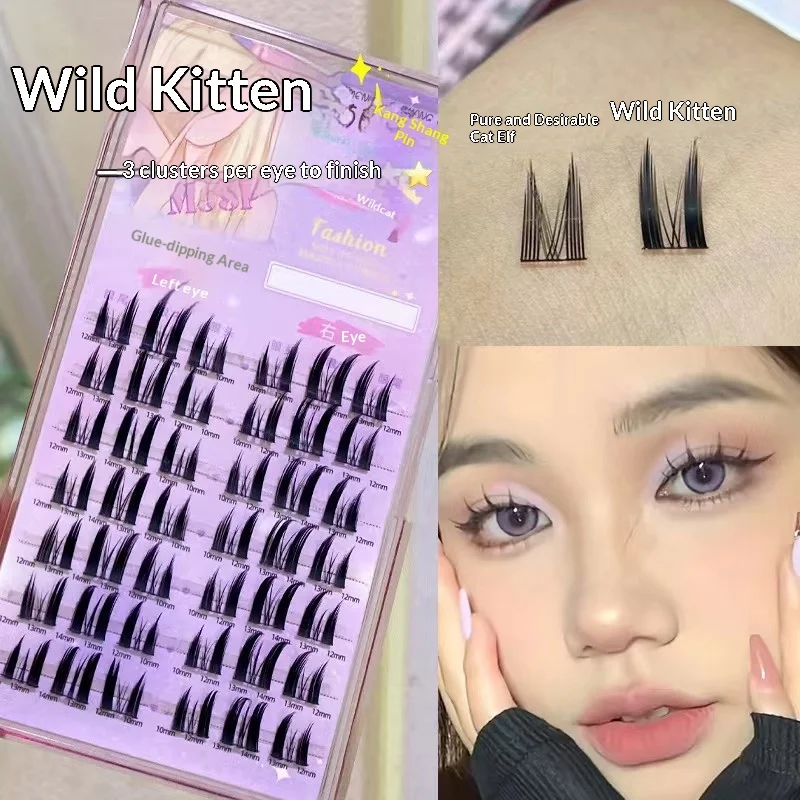 Cat Eye False Eyelashes Dramatic Comic Volume Enlarge Eyes Reusable for Party Cosplay Photography Daily Use Lashes