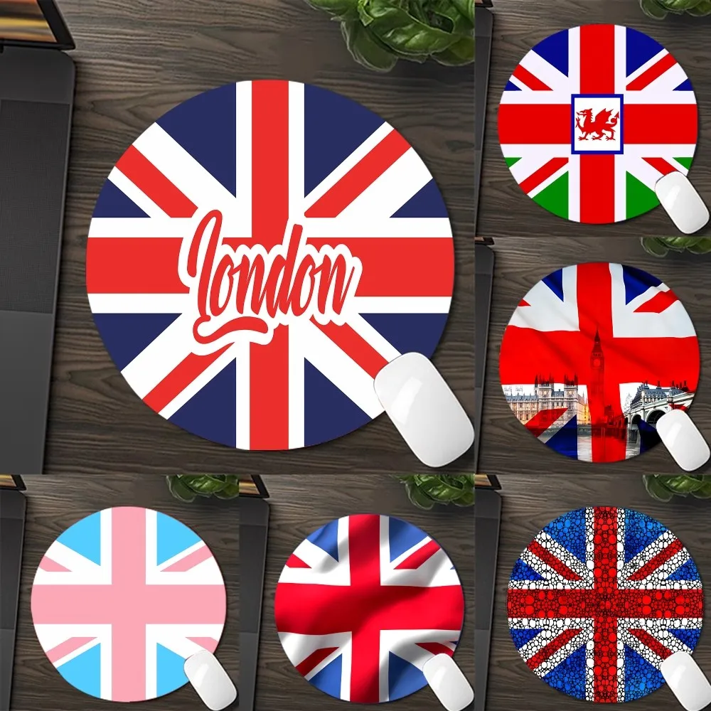 

U-UK E-England Flag Mousepad DIY Round Thickened Mouse Pad Oversized Gaming Keyboard Table Mat Desk Set Accessories Desktop Mat