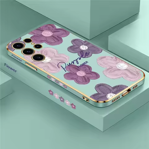 Shockproof Phone Case For Samsung Galaxy S23 Ultra S22 S21 Plus S20 fe S10 NOTE 20 10 8 9 Soft Silicone Painting Flowers Cover