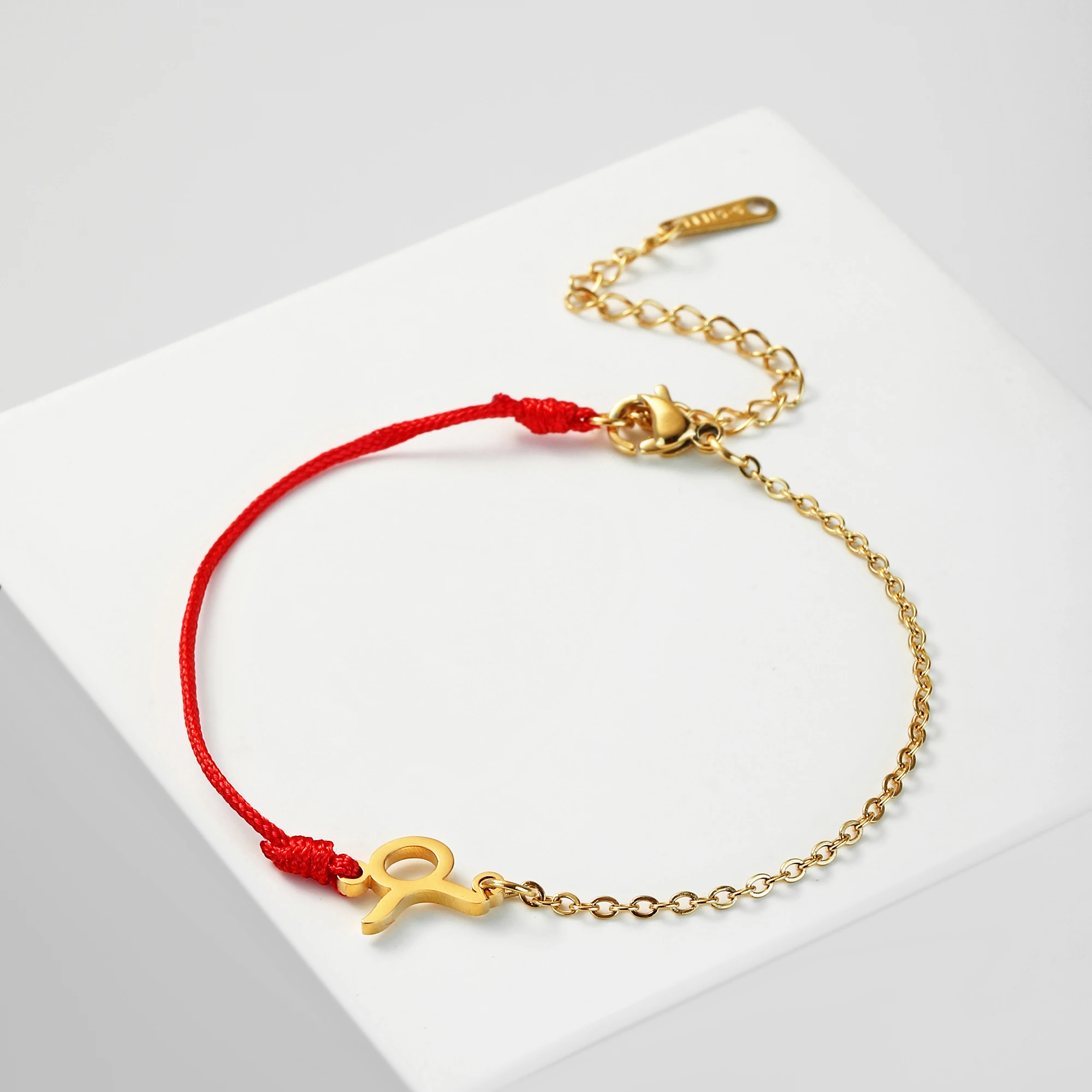 12 Constellation Bracelet Stainless Steel Zodiac Collection Splicing Chain Aries Red Rope Amulet Exclusive Jewelry Birthday Gift