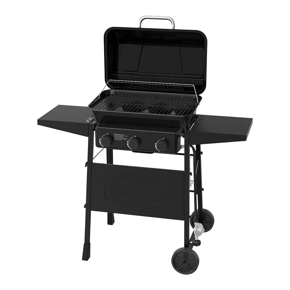 For 3 Burner Propane Gas Grill 27 450 Square Meters Black Outdoor Grill 47.04 X 22.36 X 41.53 Inches