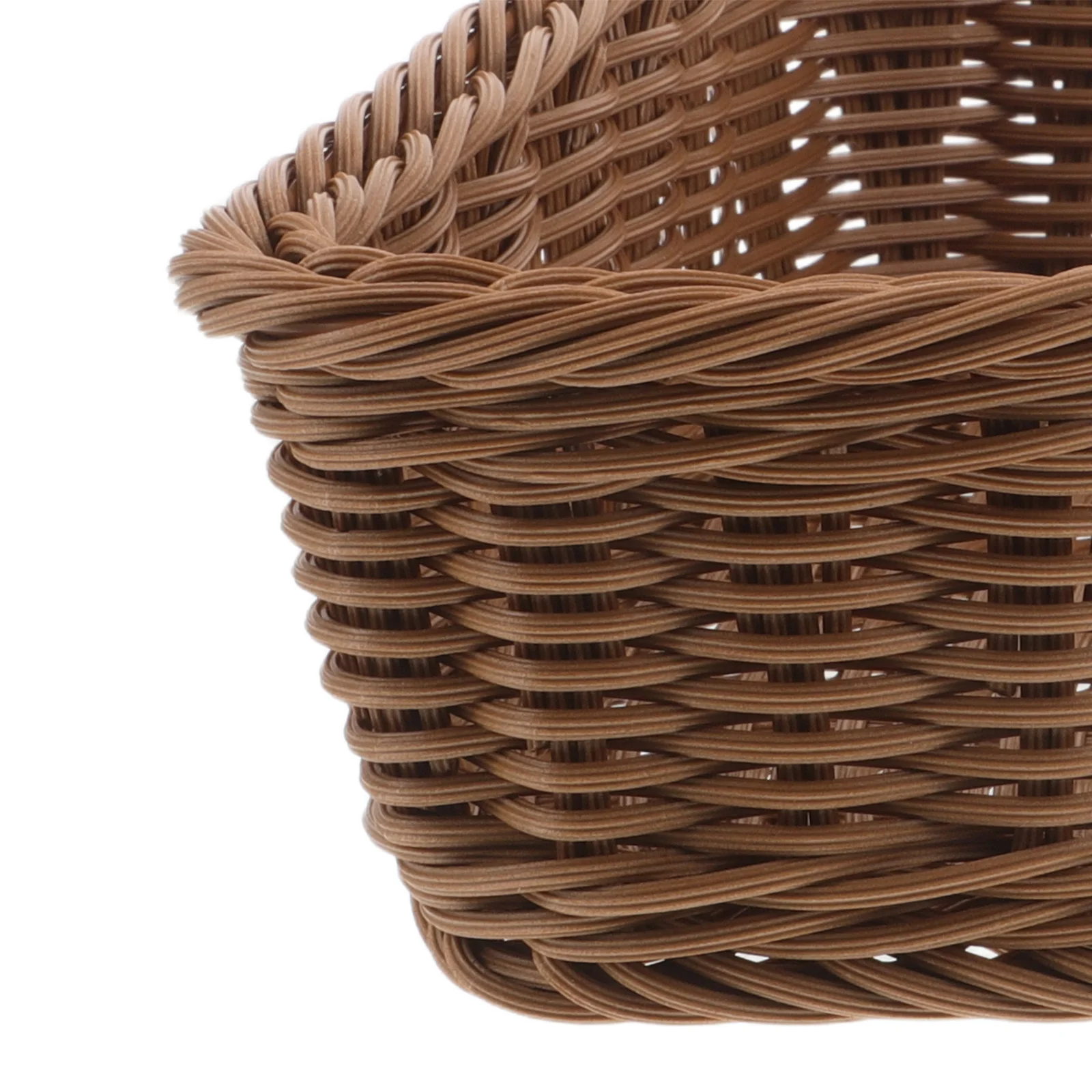 سلة تخزين زاوية على شكل مروحة، صندوق منظم منسوج يدويًا لمستحضرات التجميل والحمام والوجبات الخفيفة وأرفف خزانة الملابس #6