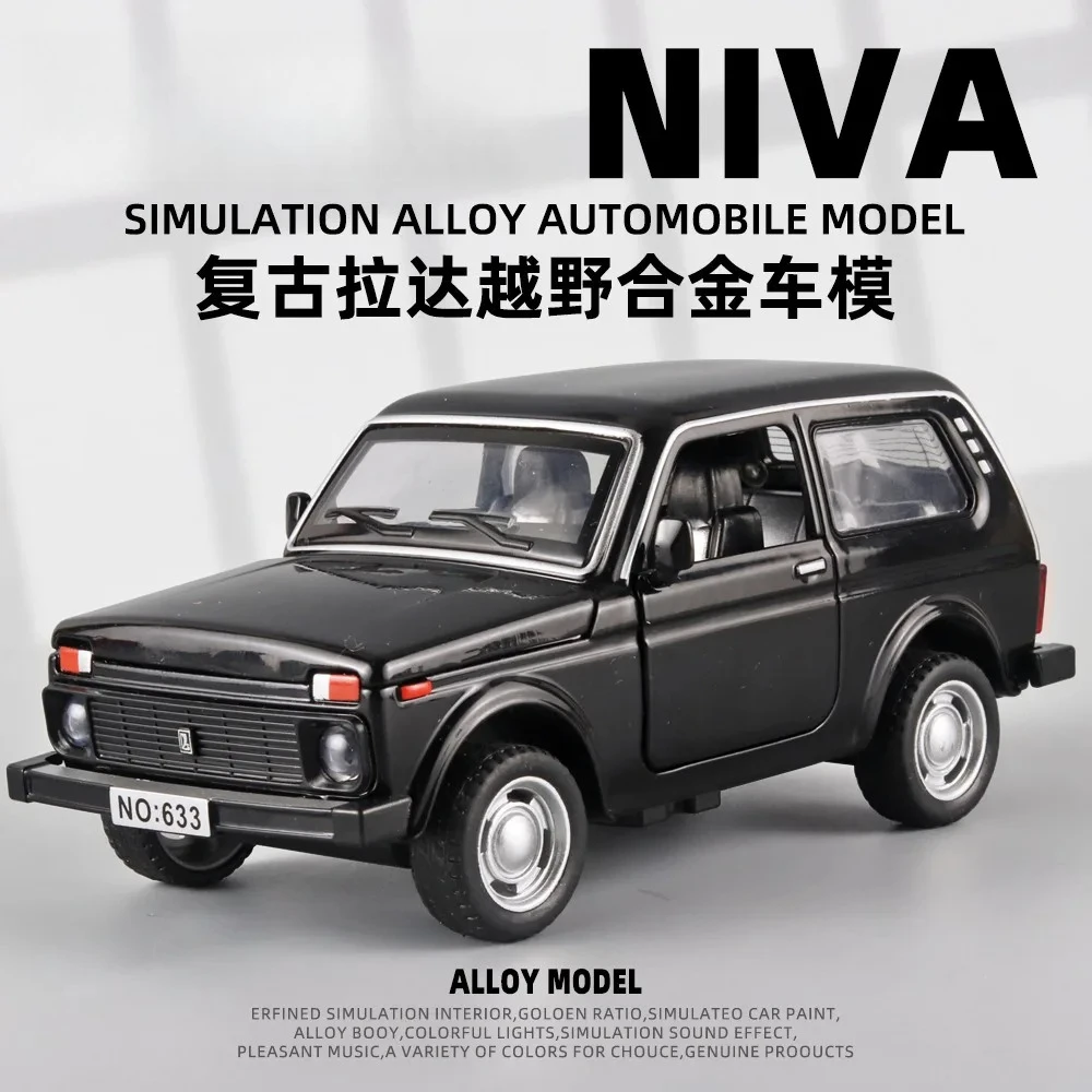 1:32 NIVA Retro Off-road Miniature Alloy Model Cars Collect Gift Classic Metal Sound Light Vehicle Hot Toys