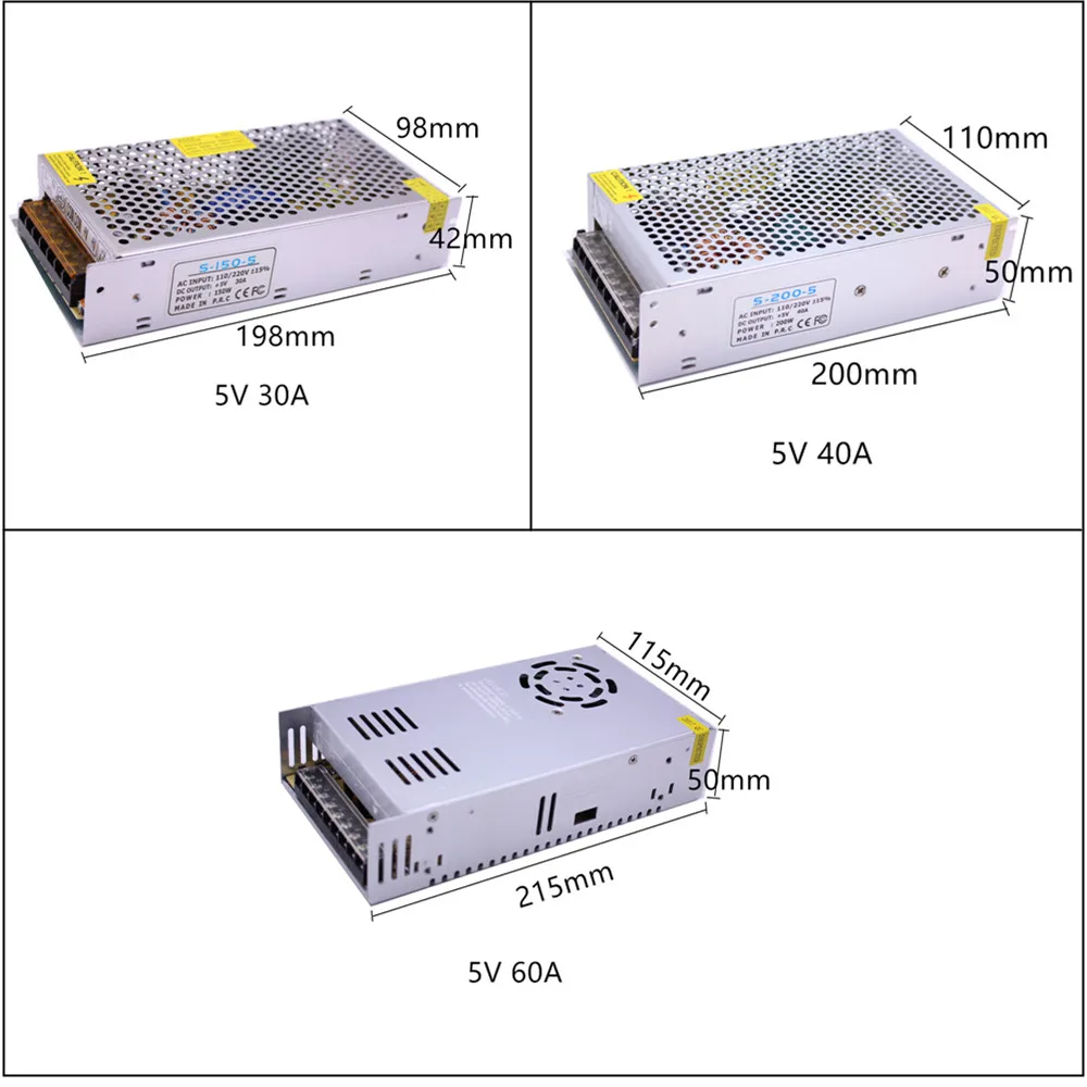 Led Driver AC100-240V to DC5V 12V 24V 1A 2A 3A 5A  10A 15A 20A 30A 40A 60A Power Adapter for LED Strip light Supply Transformer