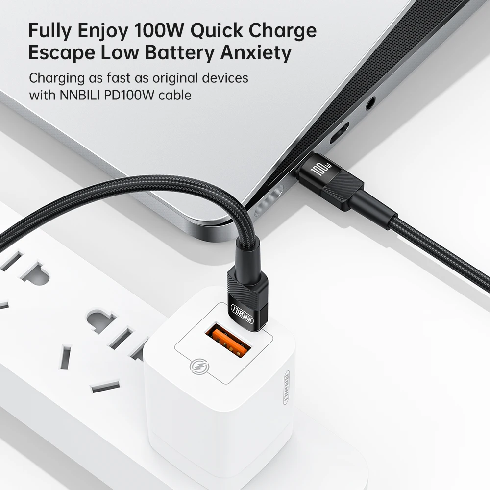MNBILI 100W Type C to USB C Cable PD 3.0 Quick Charge 4.0 Fast Charging Type C to Type C for iPhone 15 Macbook Samsung Xiaomi ﻿