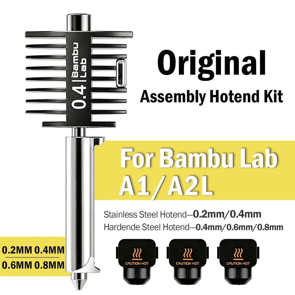 بامبو لاب A2L/A1/A1 ميني هوتند كيت كل-في-ون 0.2mm 0.4mm ستيل نوzzle بامبولاب A1 ميني 3D برينتر بارتس