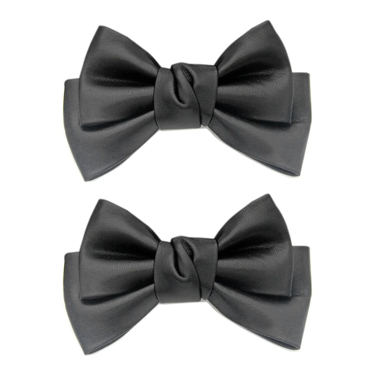 2Pcs Removable Shoe Clips Leather Bow Shoe Clips Shoe Jewelry Clips Wedding Party Shoe Buckle Black