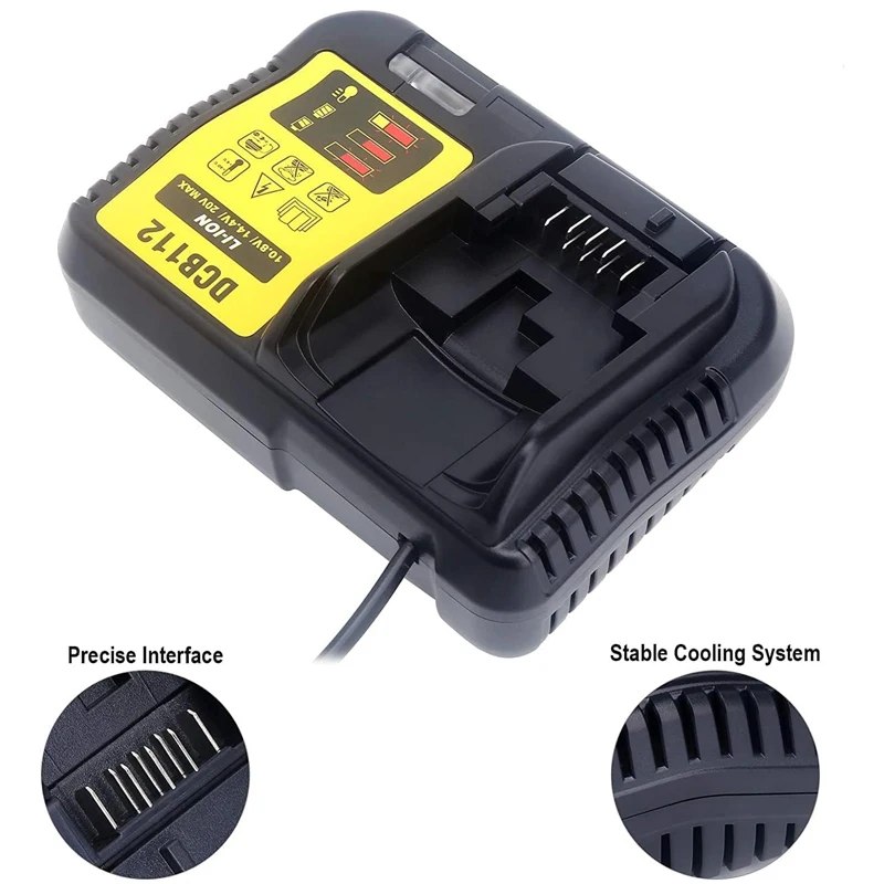 

Горячая замена зарядного устройства для литий-ионного аккумулятора Dewalt 12 В 14,4 В 18 В литиевая батарея для зарядных инструментов Dewalt DCB112 DCB118 DCB101