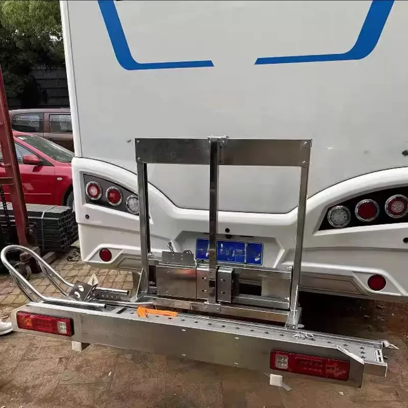 Stainless Steel Electric Lift Motorcycle Rack for Rear-mounted on RVs