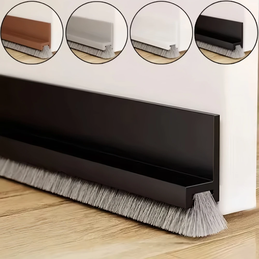 

1 шт. уплотнитель для дверей 1м x 3см, щеточные уплотнители для наружных и внутренних дверей, улучшенные уплотнительные ленты с щетками