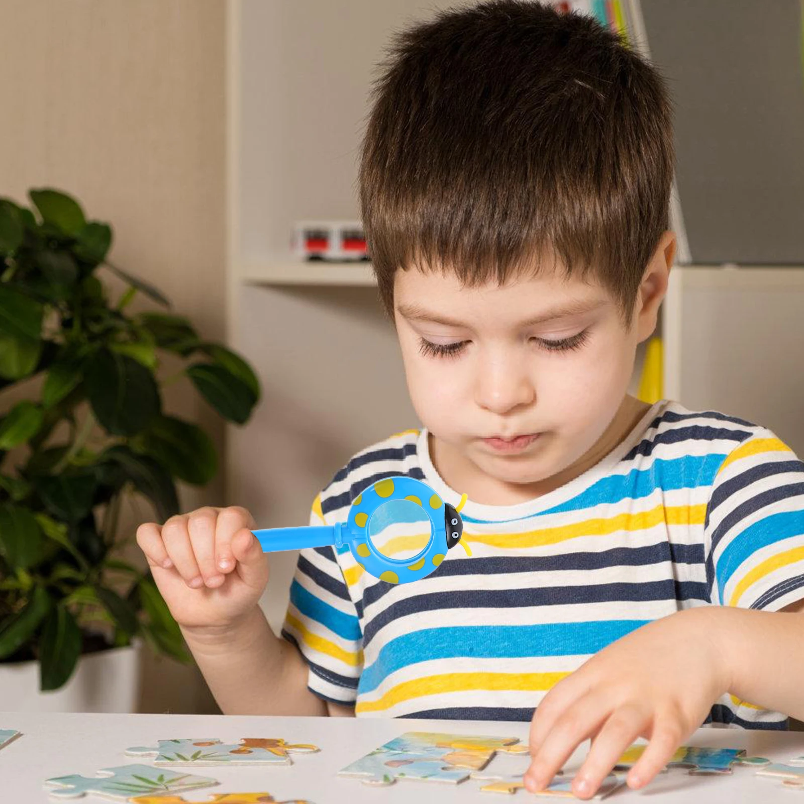

6pcs H Glass Plastic Kids Inspection Toy Insect Inspection Glass High Definition Safe Non Insect Magnifier Toxic