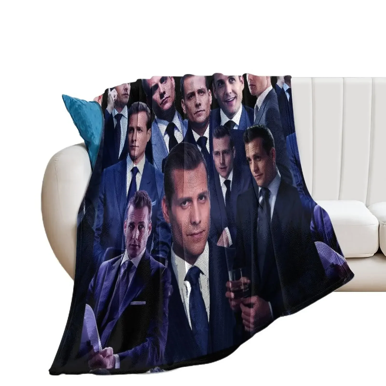 Harvey Specter suits collage tribute design 2022 Throw Blanket For Decorative Sofa decorative bed plaid Hairy Blankets