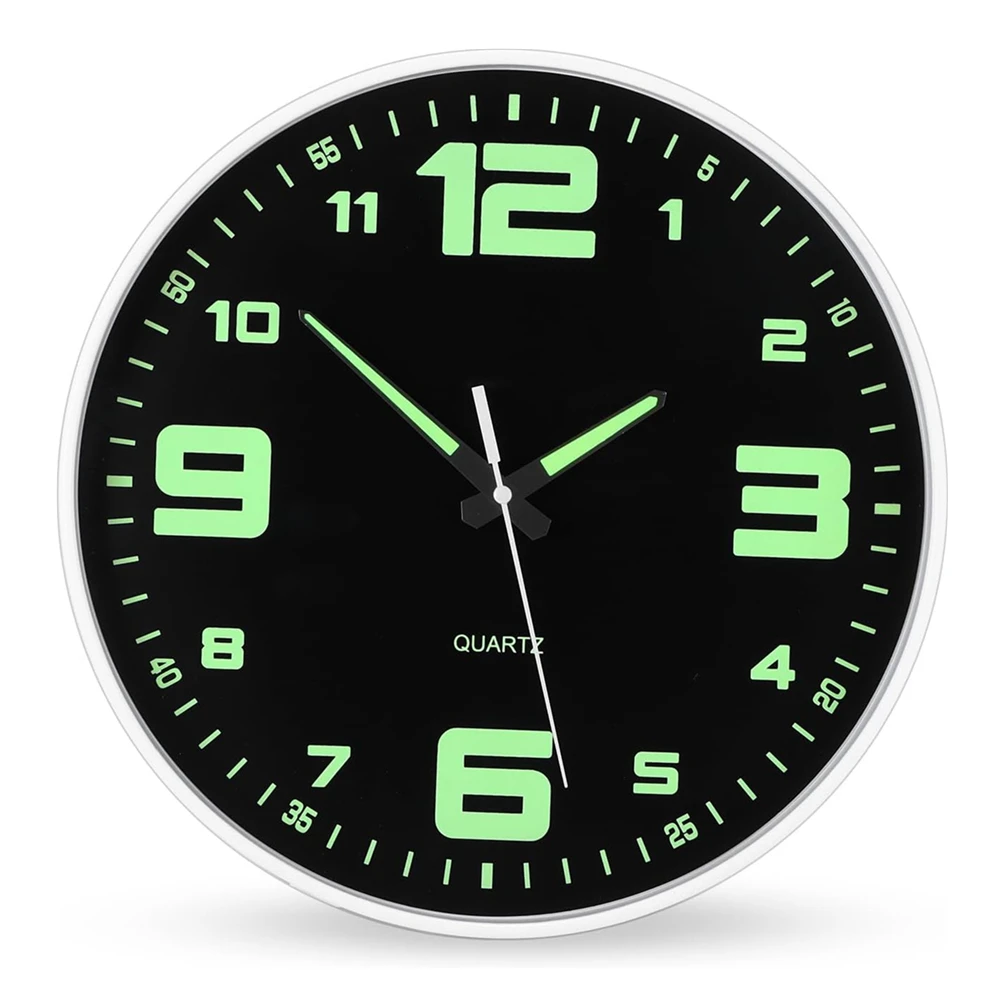 12 Inch/10 Inch Современные светящиеся настенные часы, 12 дюймов, роскошные, не тихает, точность поездок, модные настенные часы для украшения дома, спальни