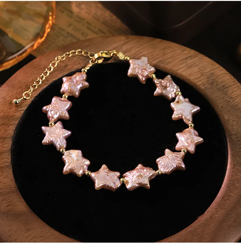 

Дизайнерский браслет в стиле барокко с жемчугом и медными бусинами, легкая роскошь, женские украшения оптом