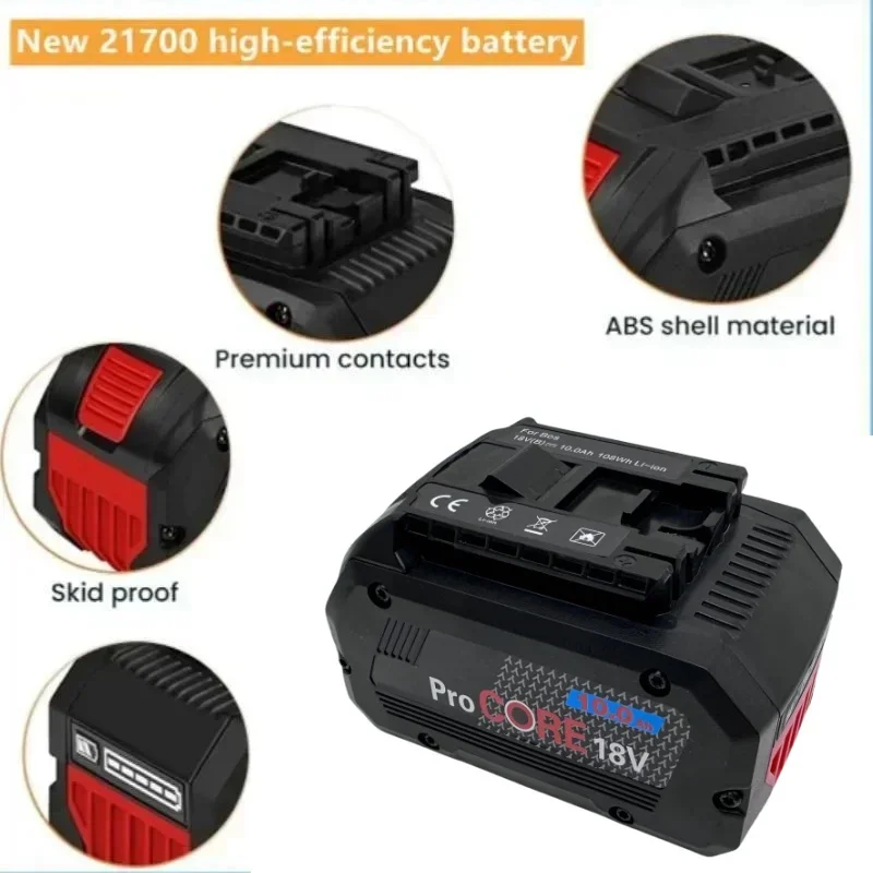 18V 10000mAh Ersatz Batterie für Bosch 18V 21700 battery Professionelle System Cordless Werkzeuge BAT609 BAT618 GBA18V80